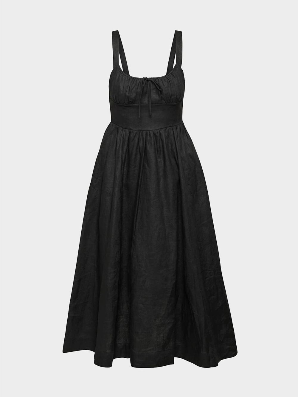 Aritzia Wilfred black linen midi dress size 2